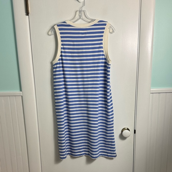 NWT Pact Softspun A-Line Tank Dress Blue and White Stripes Organic Cotton Medium - Picture 6 of 9
